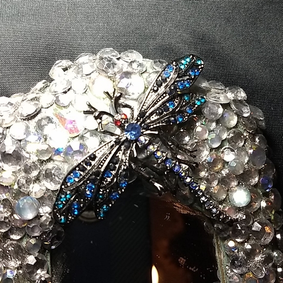 Circa 1975 encrusted dragon fly mirror. - Picture 3 of 5